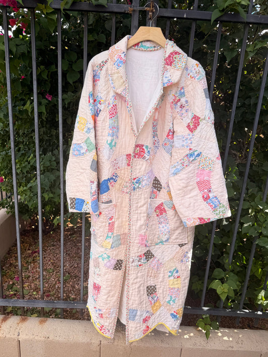 Vintage Patchwork Quilted Duster – Size Medium