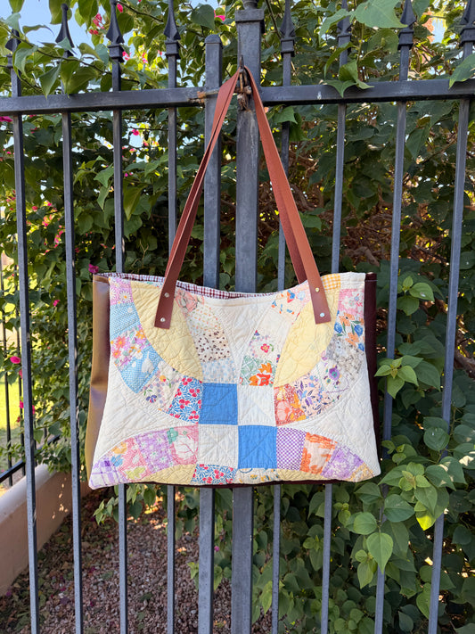 Vintage Patchwork Quilt Tote Bag