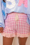 Summer 2026 fashion Gingham Print Ruffled Shorts
