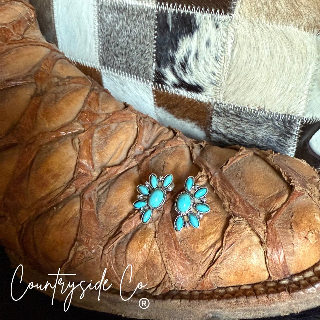 Flower Burst Turquoise Earring