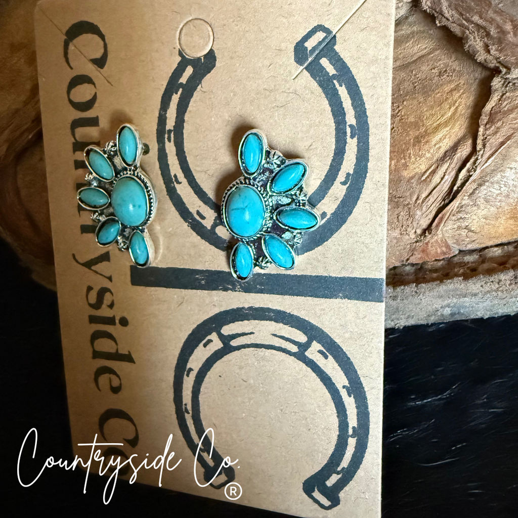 Flower Burst Turquoise Earring