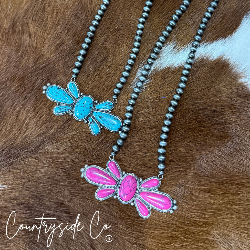 Navajo Bead Squash Flower Necklace