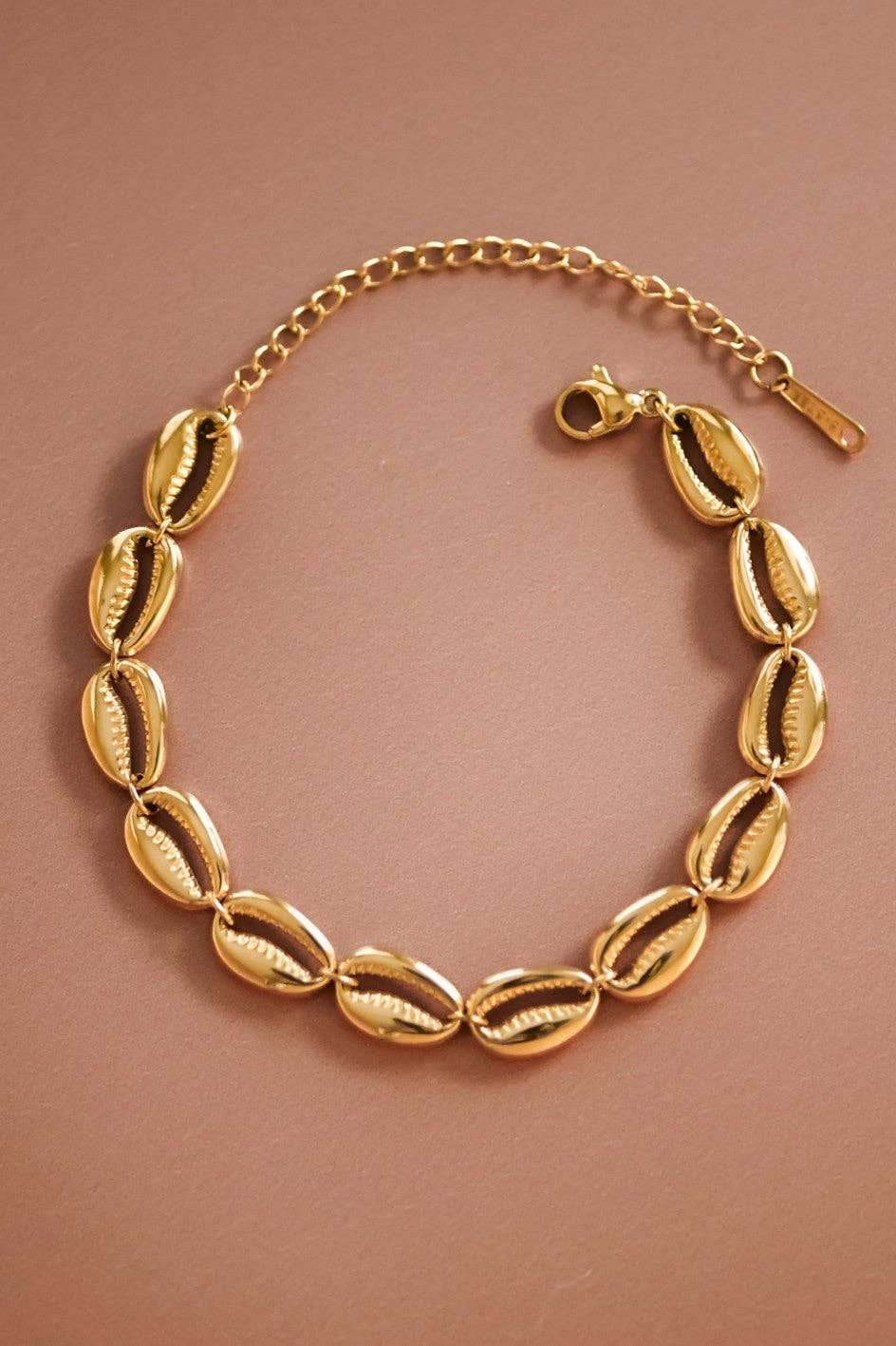18K Gold Plated Stainless Steel Cowrie Shell Bracelet