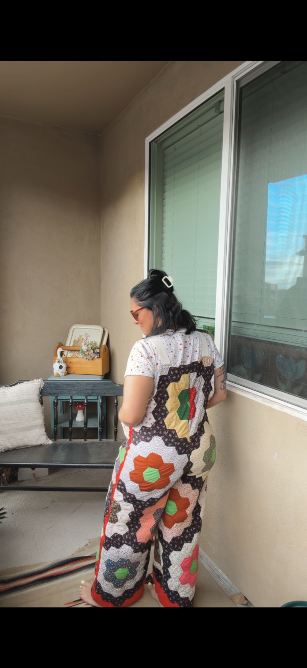 Flower Garden Overalls- XL