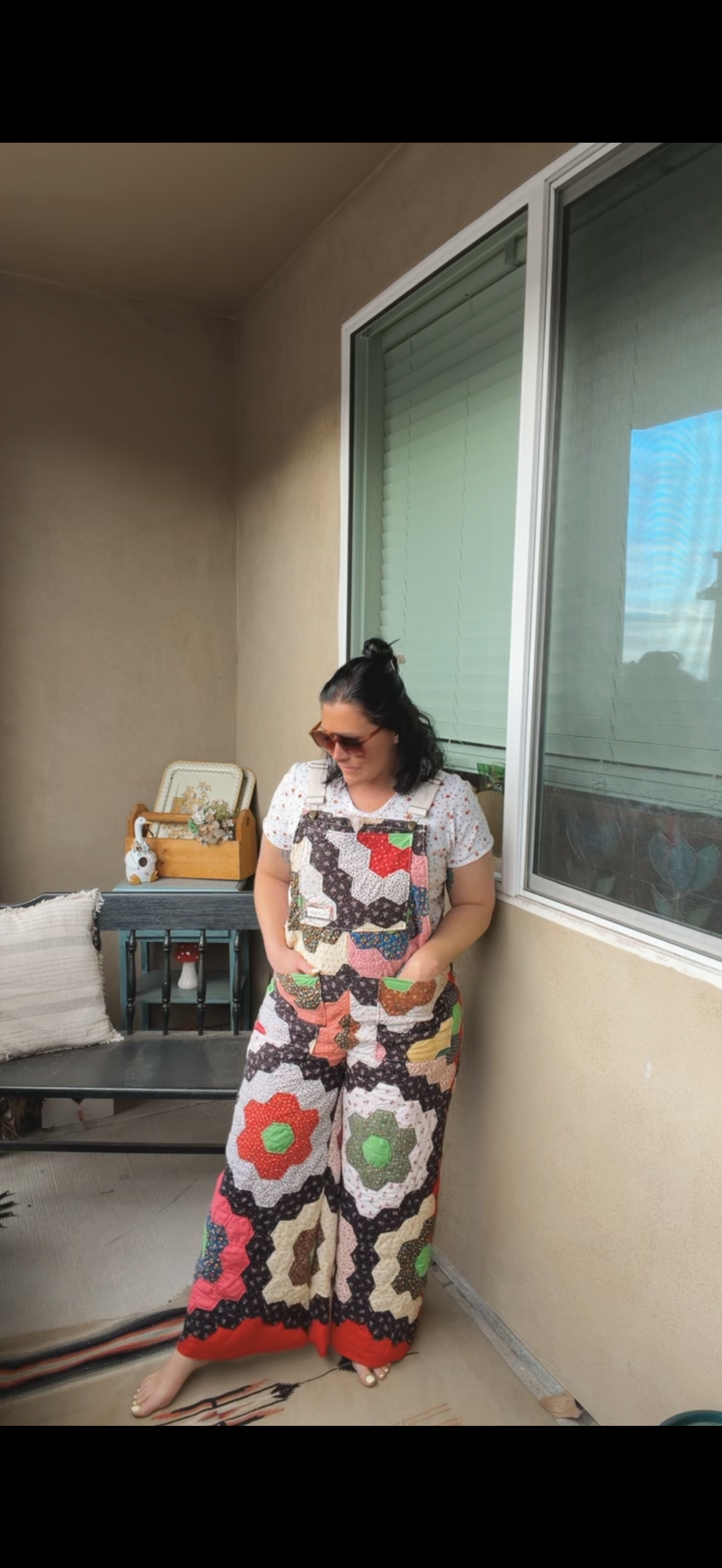 Flower Garden Overalls- XL