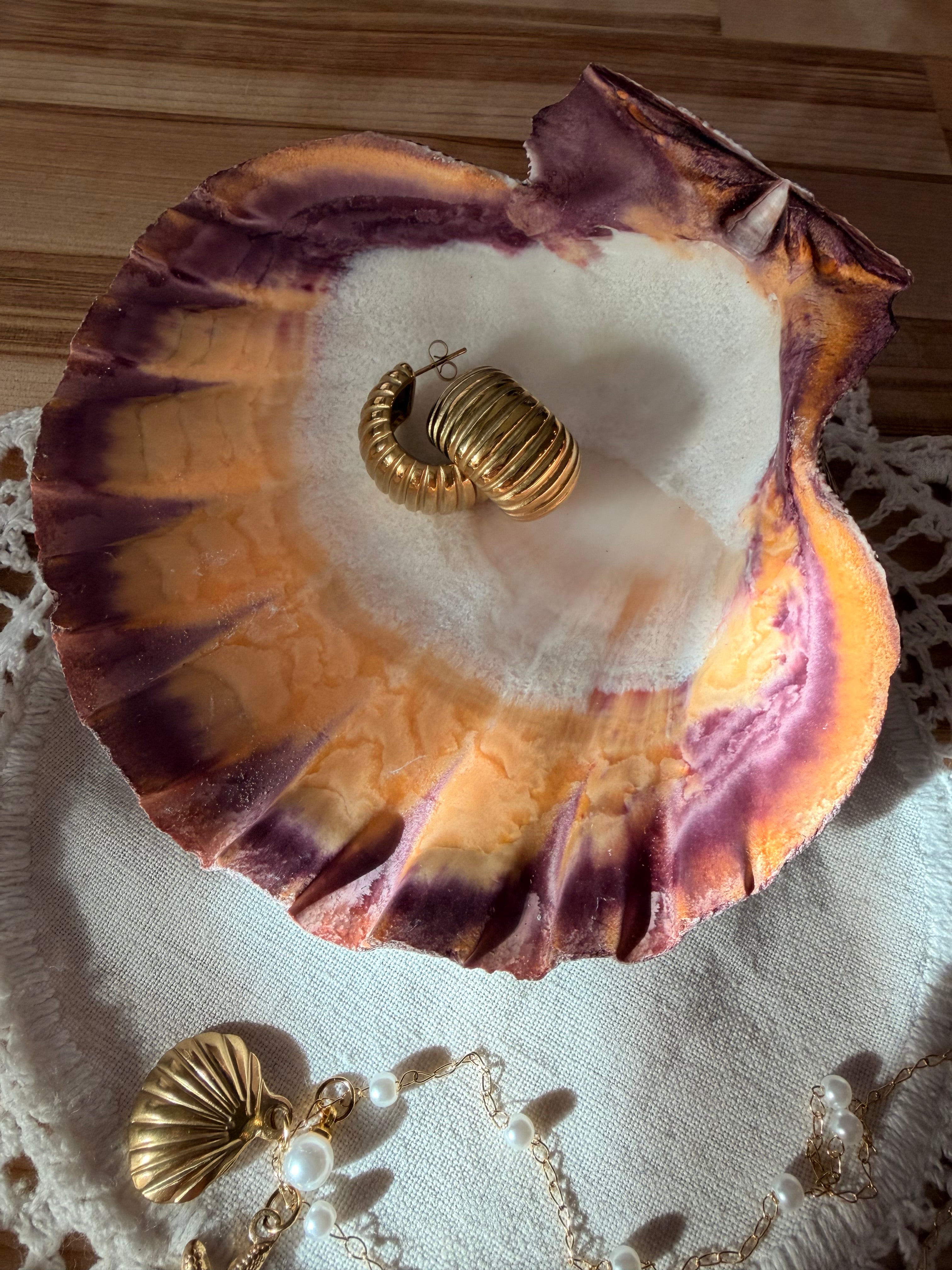 18K Gold Plated Waterproof Stainless Steel Hoop Earrings