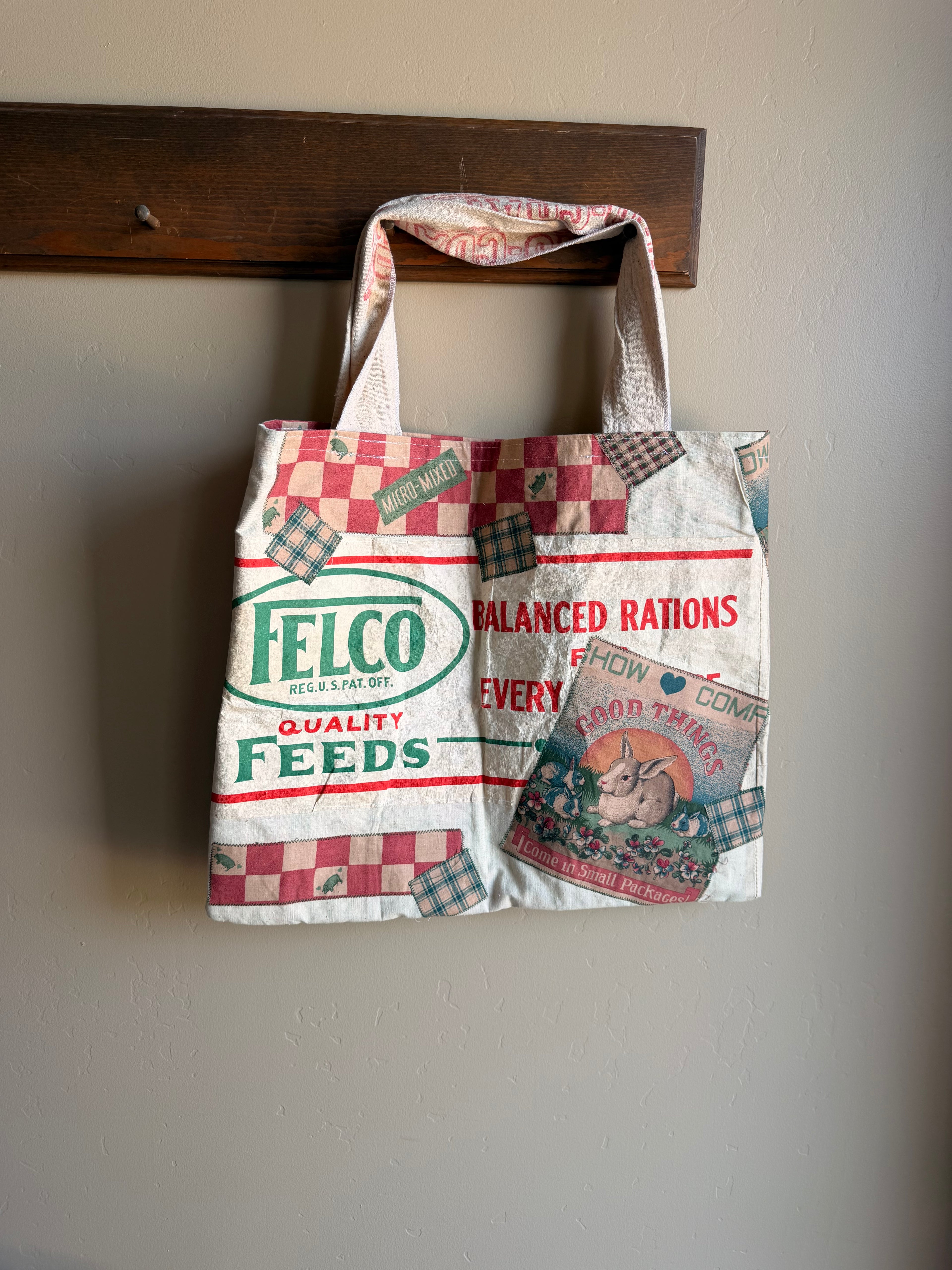 Felco Feed Sack Market Tote – Vintage Patchwork