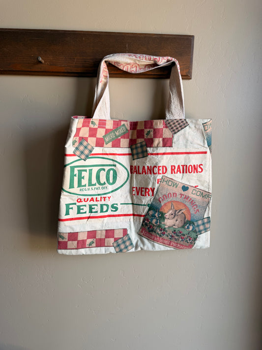 Felco Feed Sack Market Tote – Vintage Patchwork