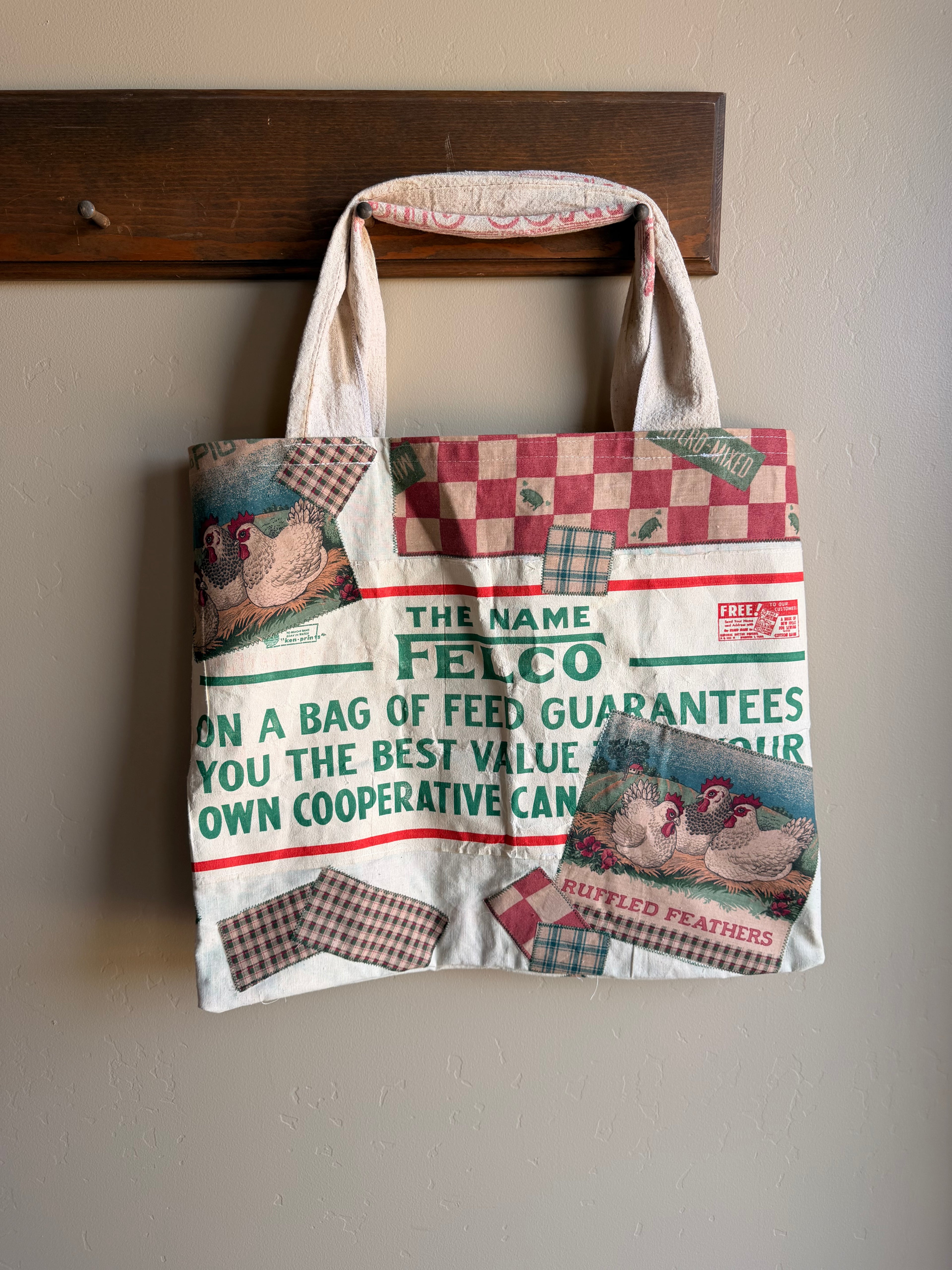 Felco Feed Sack Market Tote – Vintage Patchwork