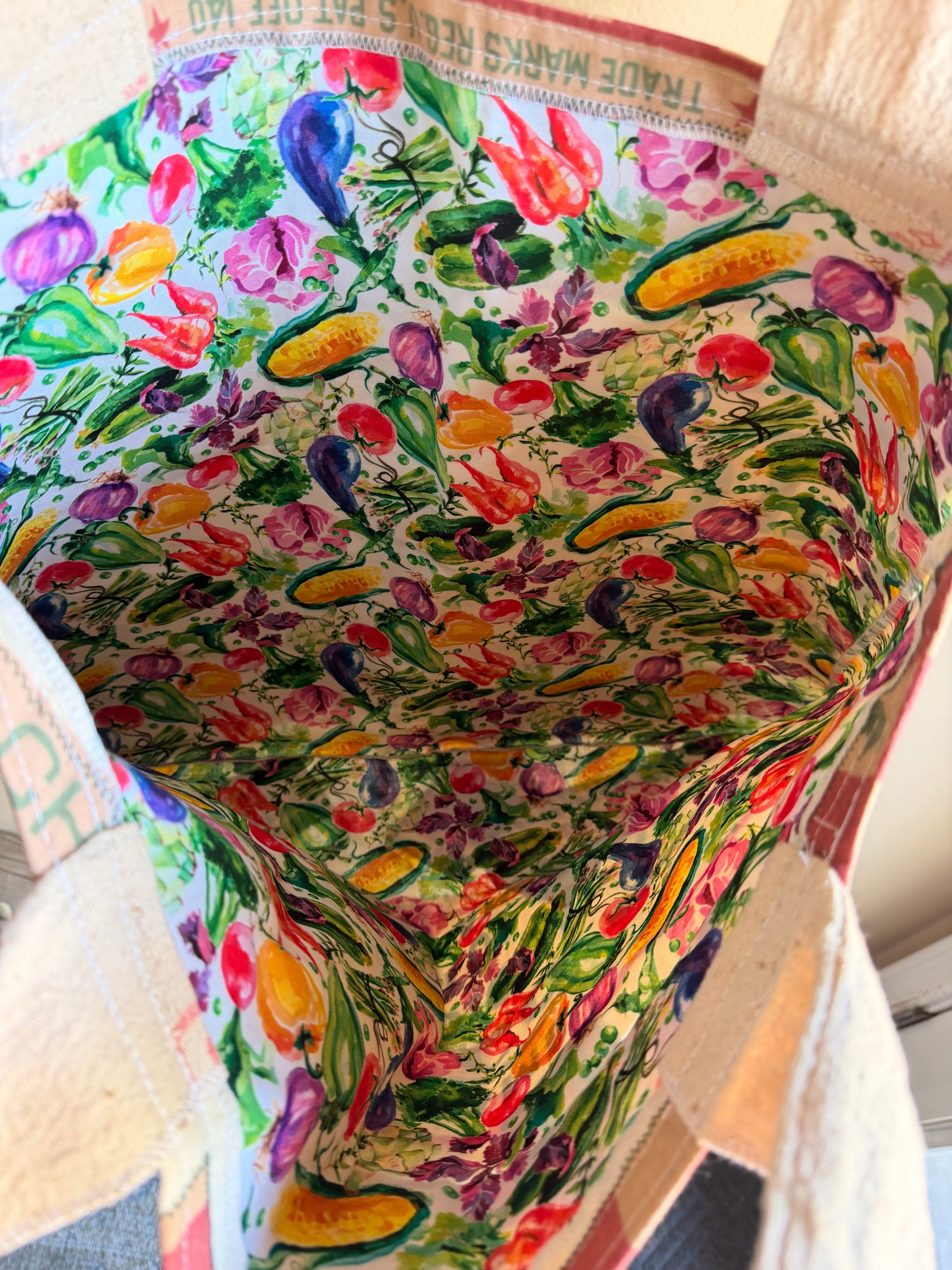 Felco Feed Sack Market Tote – Vintage Patchwork
