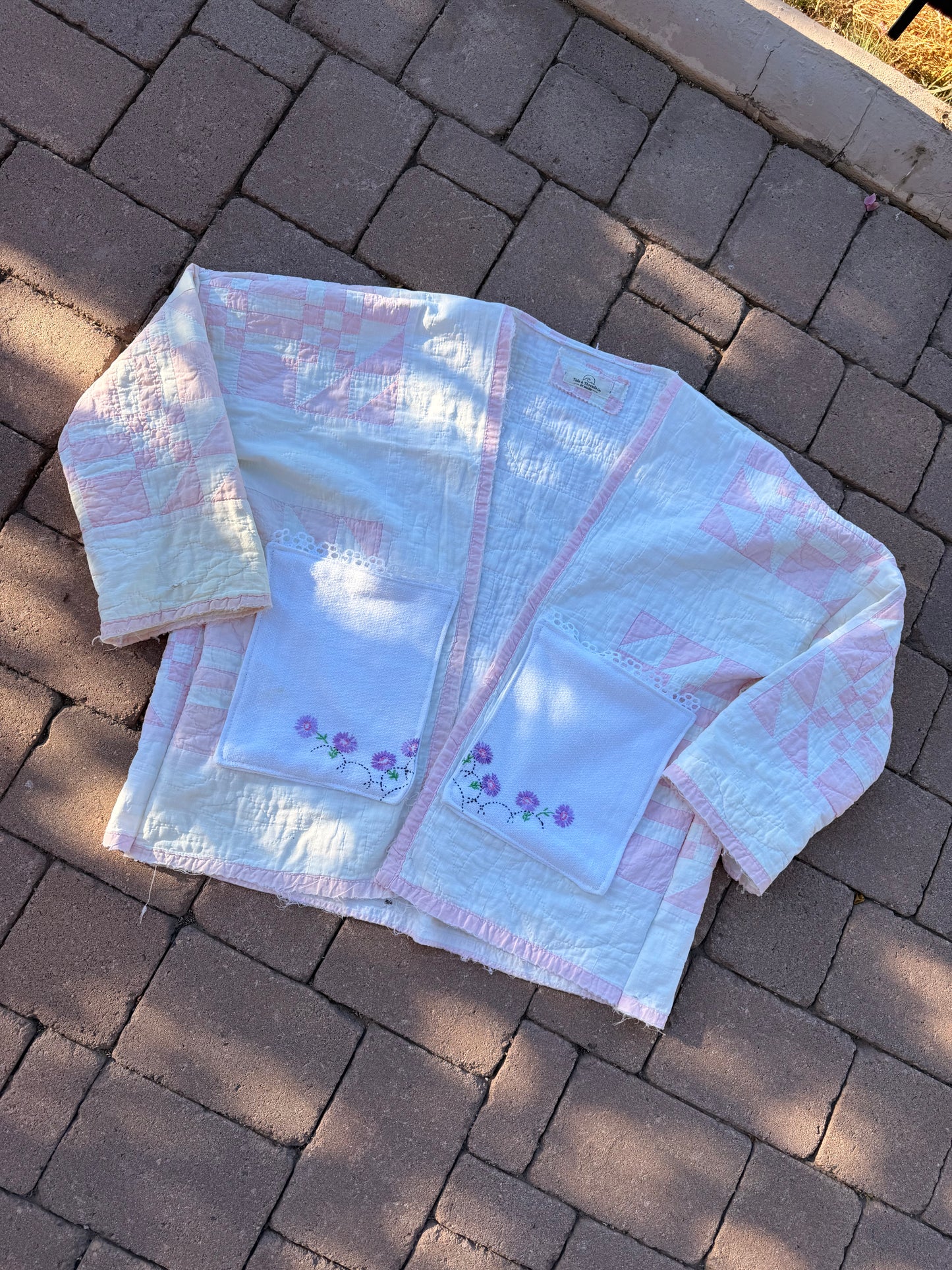 Blush Cottage Quilt Coat- Oversized Medium