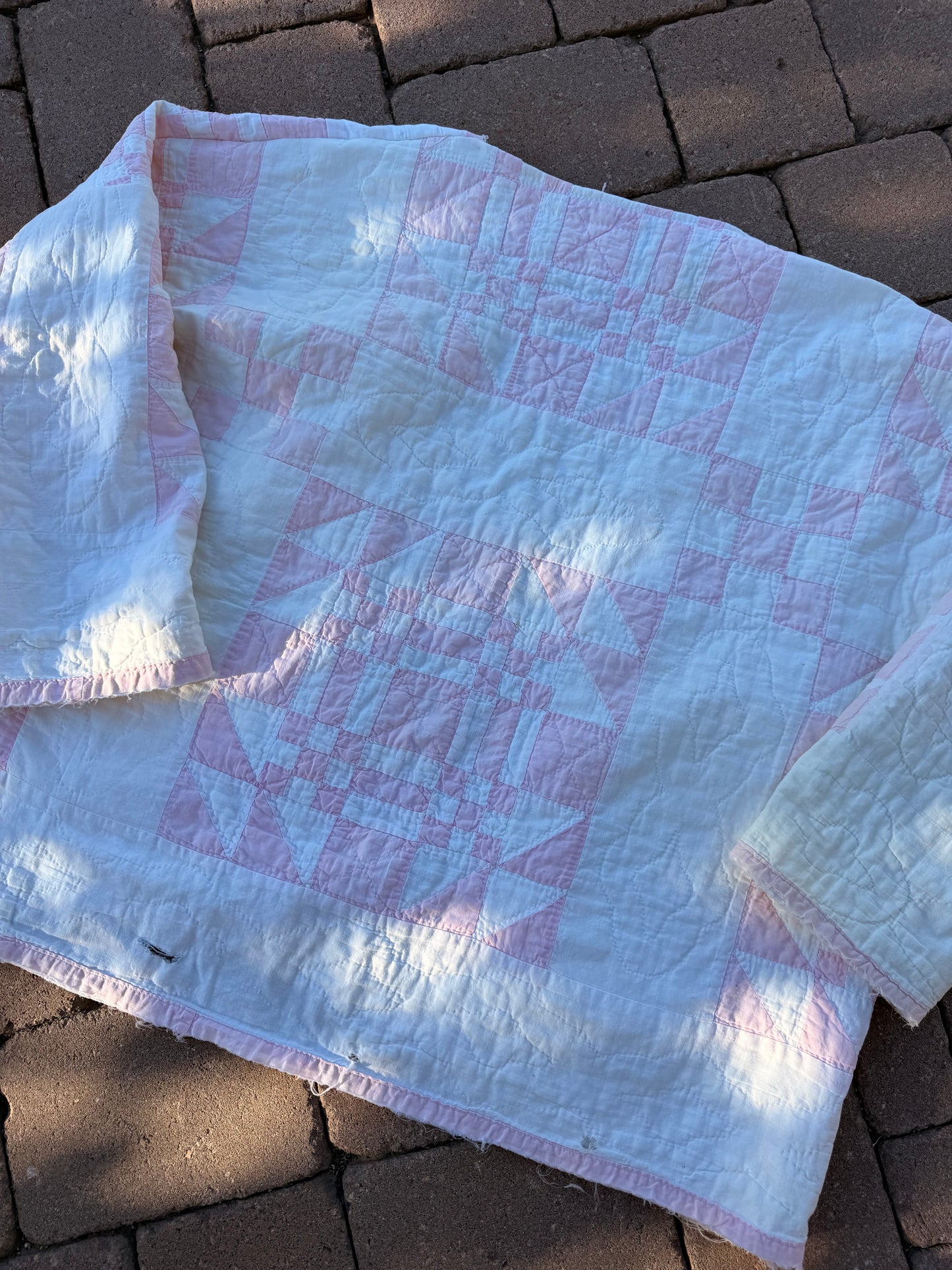 Blush Cottage Quilt Coat- Oversized Medium