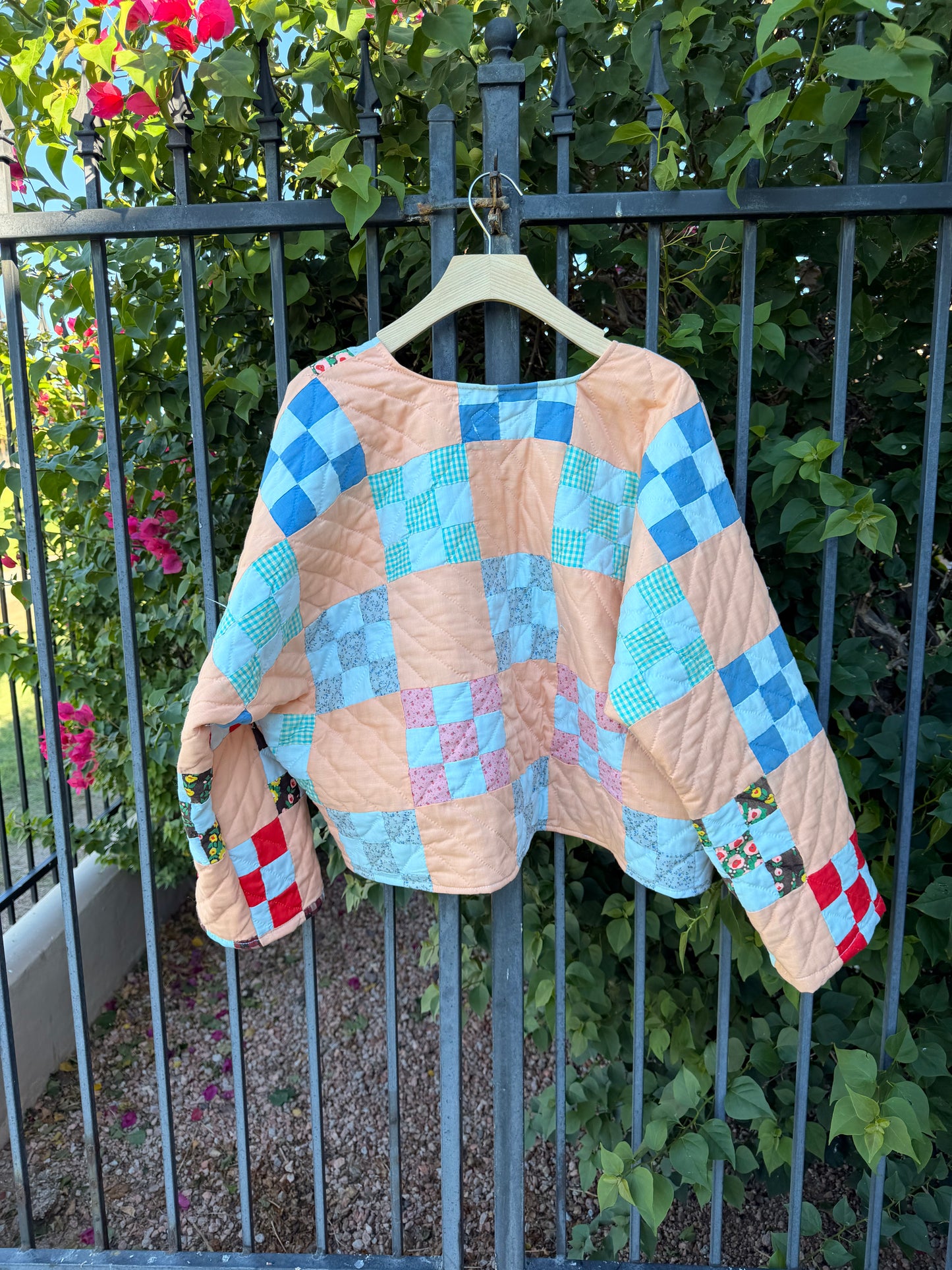 Nine-Patch Quilted Crop Jacket | Size Large