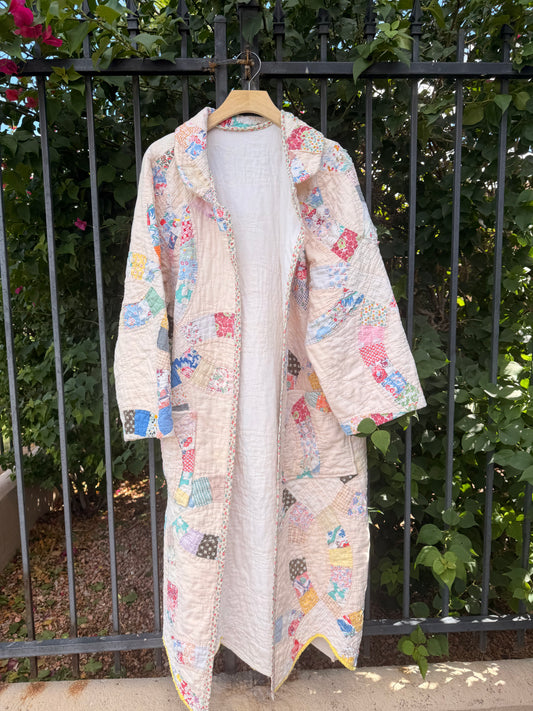 Vintage Patchwork Quilted Duster – Size Medium