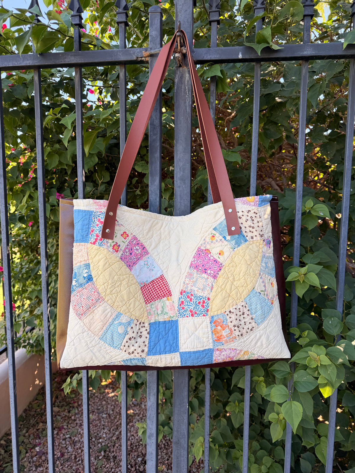 Vintage Patchwork Quilt Tote Bag