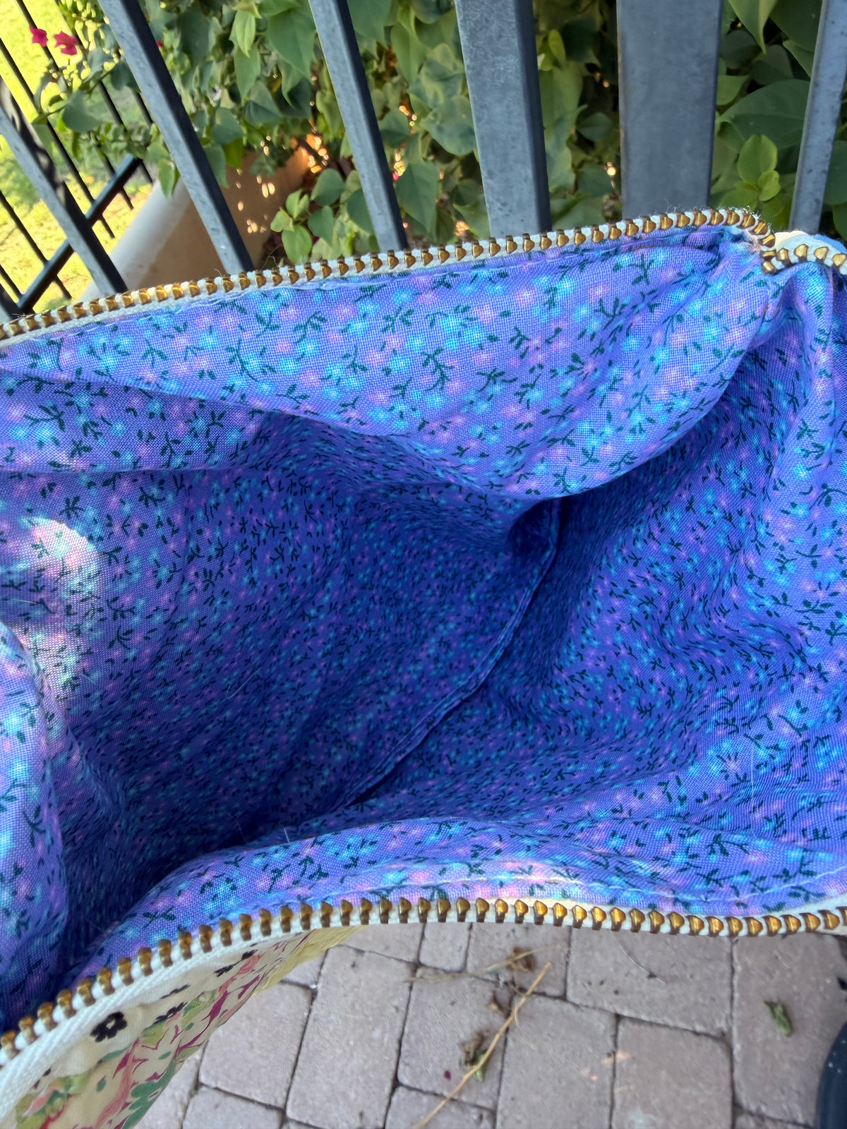Vintage Patchwork Quilted Zipper Pouch