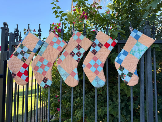 Square Block Quilted Stockings