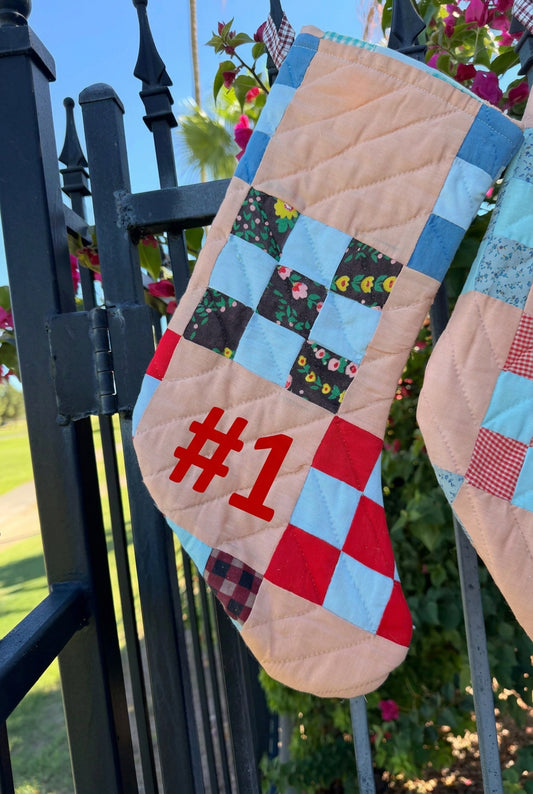 Square Block Quilted Stockings