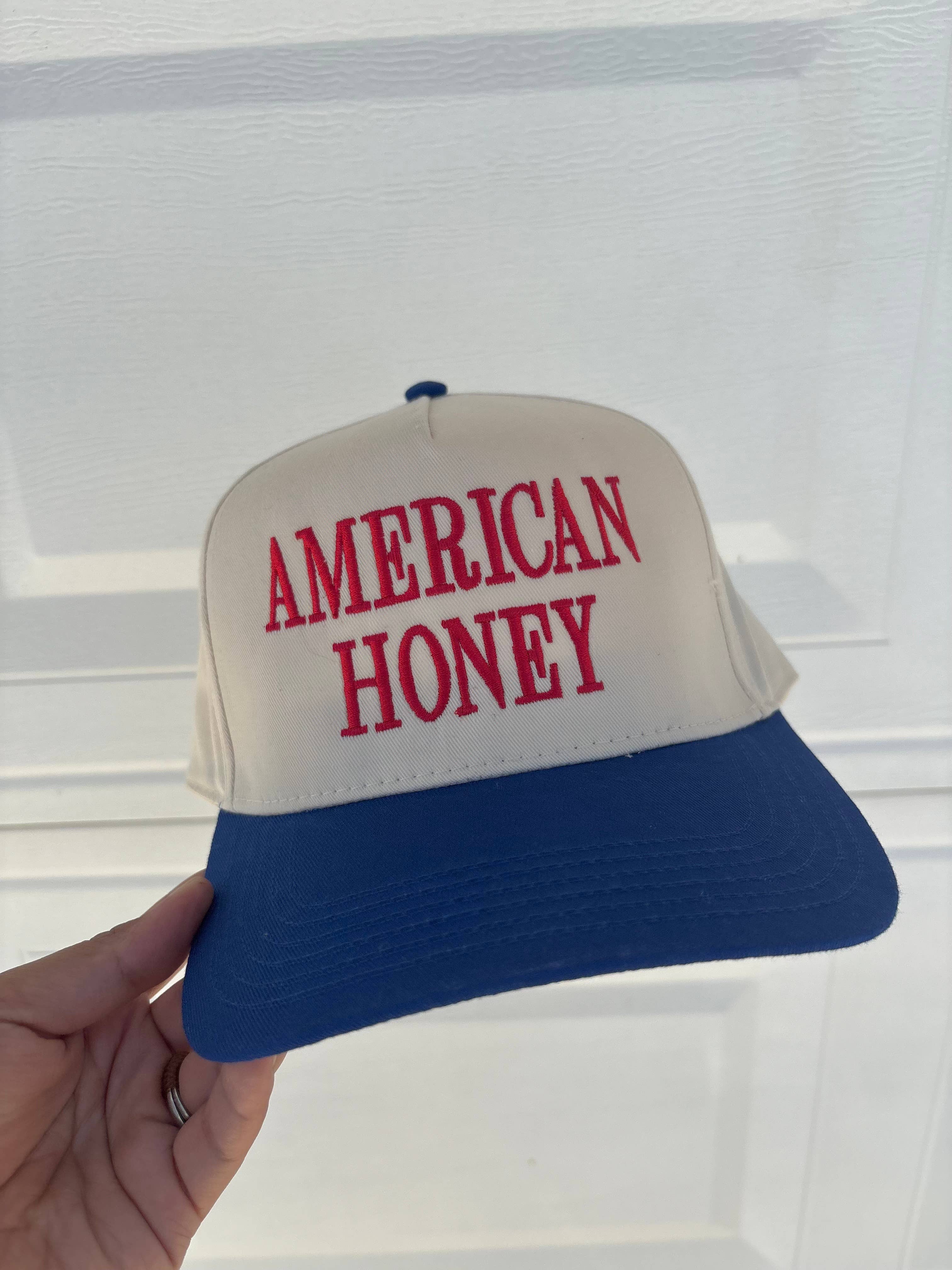 American Honey Embroidered Hat 4th of July 