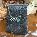 Cactus Checkered Bar Necklace