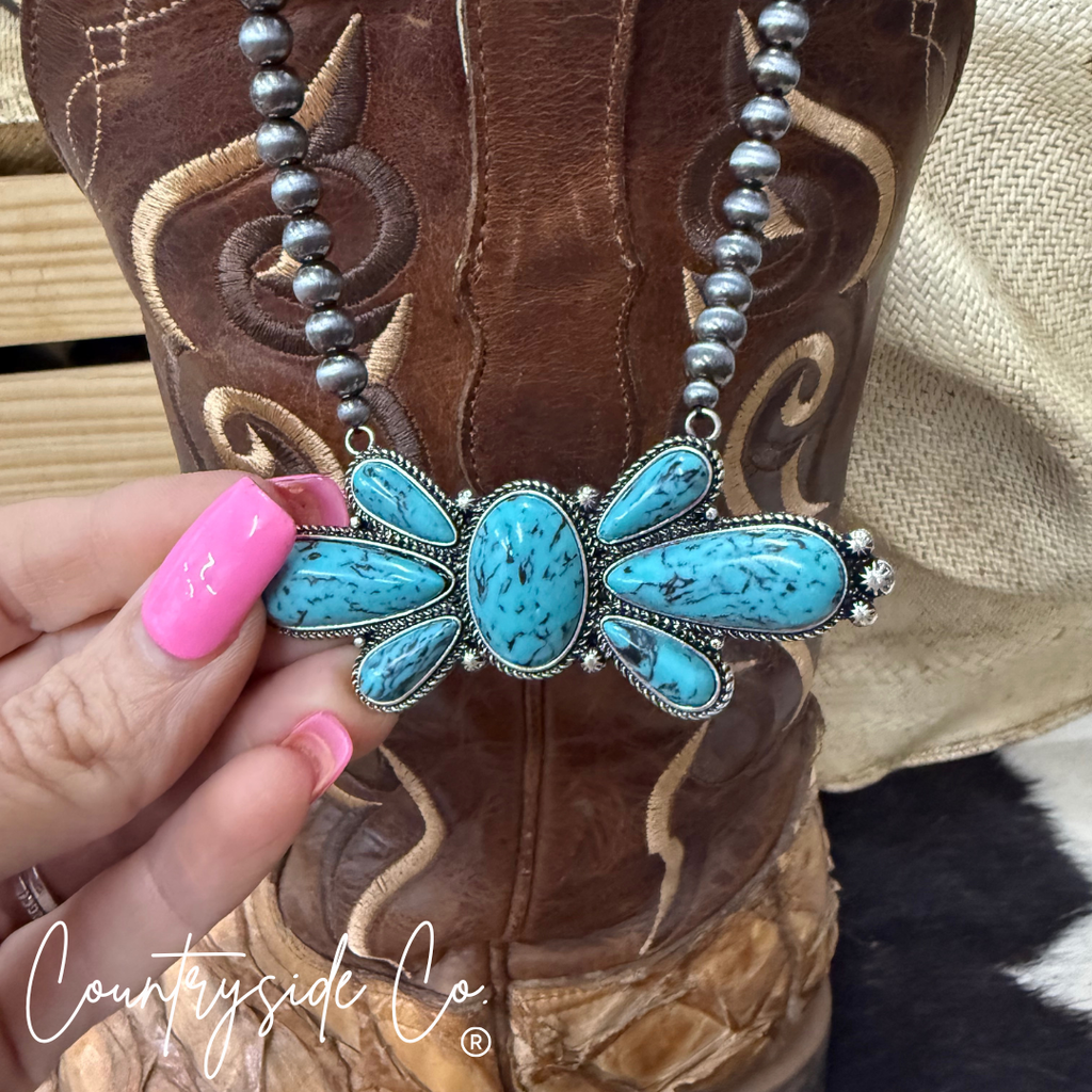 Navajo Bead Squash Flower Necklace