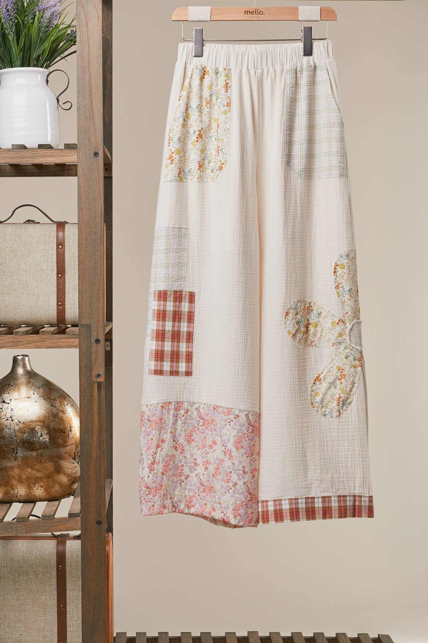 Boho Patchwork Wide Leg Pants