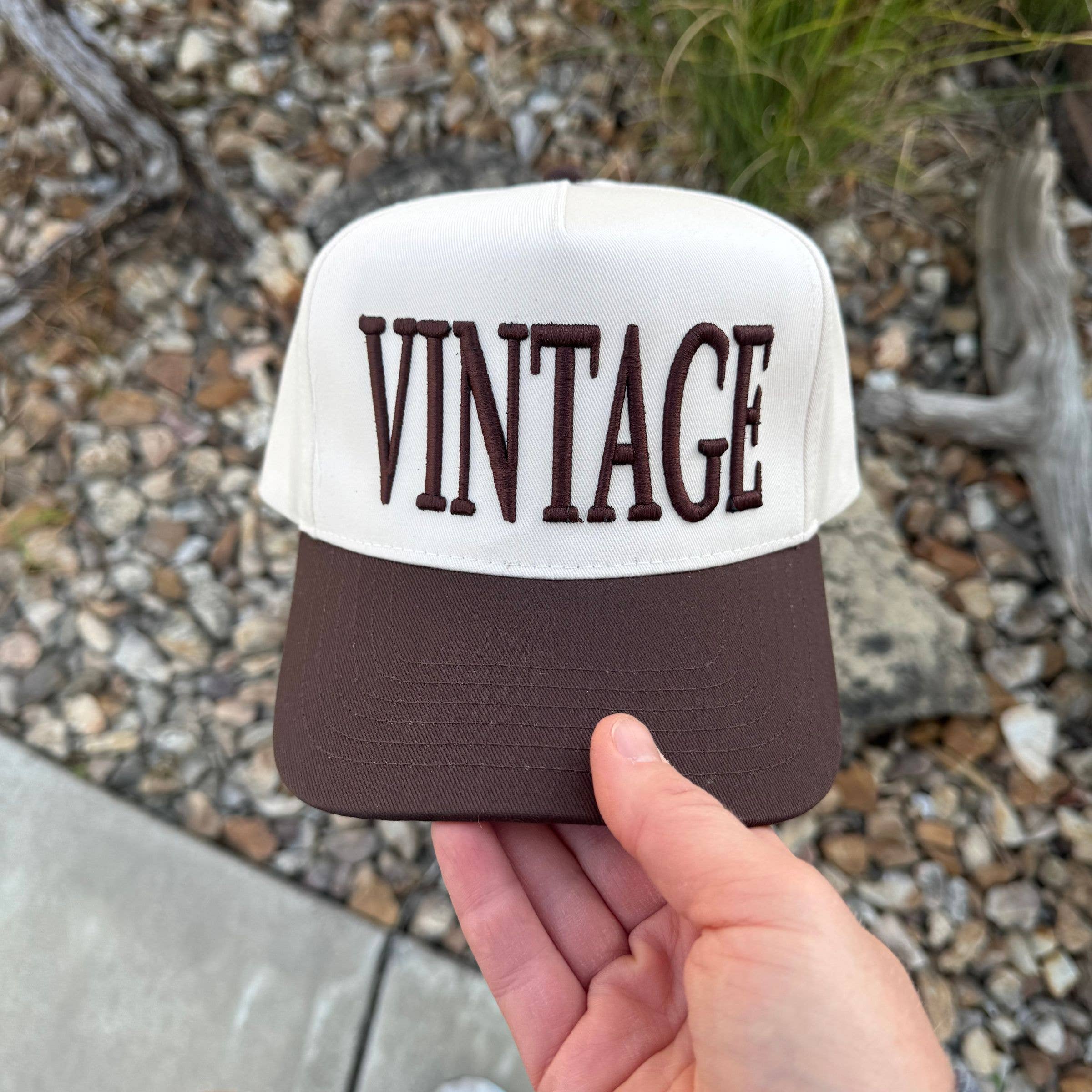 Vintage 3D Embroidered Snapback Trucker Hat - Western 